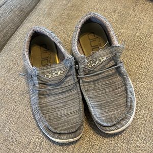 Youth size 4/5 grey Hey Dude shoes